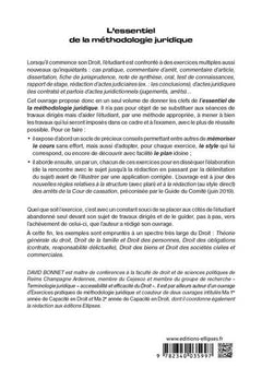 L'essentiel de la méthodologie juridique