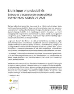 Statistique et probabilités - Exercices d’application et problèmes corrigés avec rappels de cours