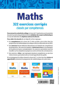 Mathématiques 5e: 322 exercices corrigés classés par compétences