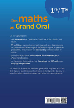 Des maths au Grand Oral - 1re et Tle