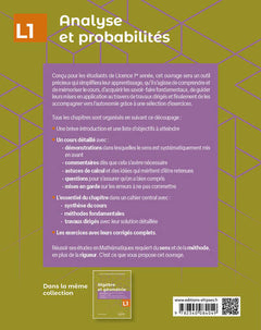 Analyse et Probabilités - Licence 1re année - Cours et travaux dirigés de mathématiques