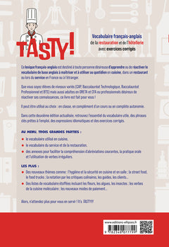 Tasty: Vocabulaire français-anglais de la restauration et de l'hôtellerie avec exercices corrigés