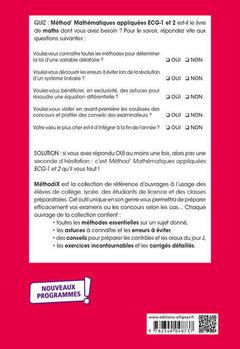 Mathématiques appliquées - ECG 1re et 2e années - Nouveaux programmes