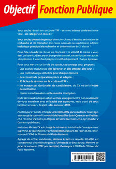 Concours ITRF Ingénieurs, Techniciens de Recherche et Formation de catégorie A, B et C
