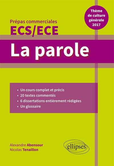 La Parole Thème de Culture Générale 2017 Prépas Commerciales 2017