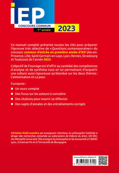 Concours commun IEP 2023. 1ere année.: L'alimentation / La peur