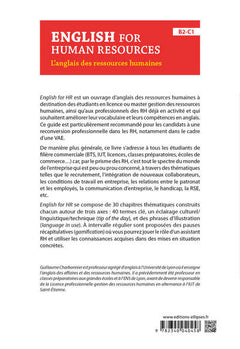 English for Human Resources. L'anglais des ressources humaines. B2-C1