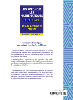 Approfondir les mathématiques de Seconde en 133 problèmes résolus