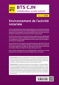 BTS CJN Collaborateur juriste notarial: Epreuve U32 Environnement de l'activité notariale