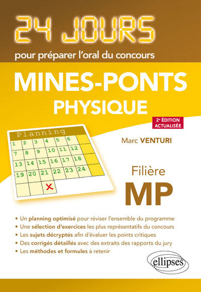 Physique 24 jours pour préparer l'oral du concours Mines-Ponts