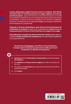 New Words Université. Lexique thématique de vocabulaire contemporain anglais-français