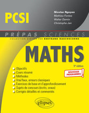 Mathématiques PCSI - Programme 2021