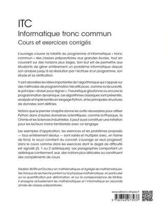 ITC - Informatique tronc commun Prépas scientifiques 1re et 2e années: Cours et exercices corrigés