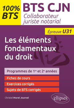 Les éléments fondamentaux du droit: BTS CJN Epreuve U31