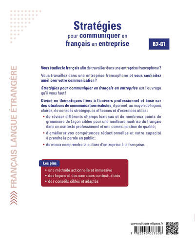 FLE (Français langue étrangère). Stratégies pour communiquer en français en entreprise. B2-C1