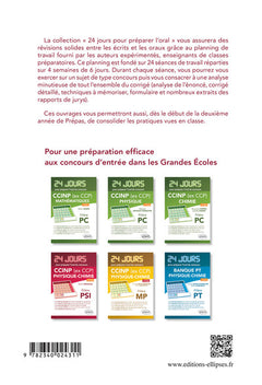 Physique chimie 24 jours pour préparer loral du concours CCINP (ex CCP) - Filière PSI - 2e édition actualisée