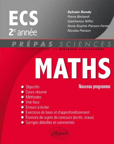 Maths ECS 2e Année Programme 2014