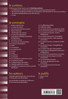 Fiches de droit des contrats: Rappels de cours et exercices corrigés