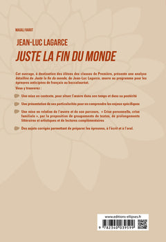 Français. Première. L'œuvre et son parcours : Jean-Luc Lagarce, Juste la fin du monde -  Parcours "Crise personnelle, crise familiale"- Nouveaux programmes