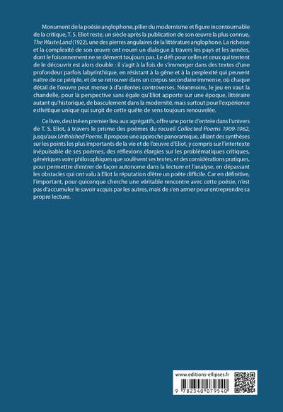 Agrégation anglais 2024. T. S. Eliot. Collected Poems 1909-1962
