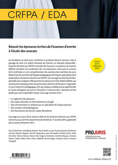 Réussir les épreuves écrites de l'examen d'entrée à l'école des avocats (EDA/CRFPA)