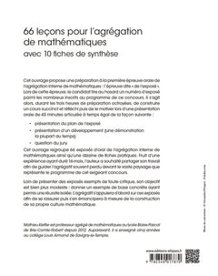 66 exposés pour l'agrégation interne de mathématiques - avec 10 fiches de synthèse