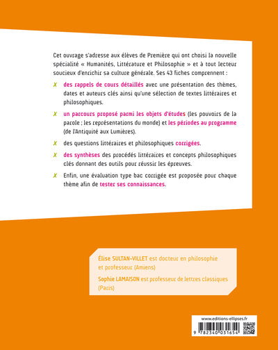 Spécialité Humanités, Littérature et Philosophie - Première - Nouveaux programmes