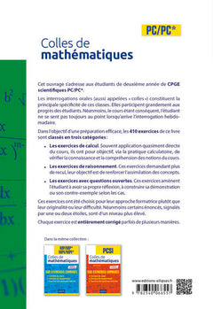 Colles de mathématiques - PC/PC* - Programme 2022