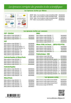 8 ans de sujets corrigés de Mathématiques posés aux concours Centrale/Supélec, Mines/Ponts et CCINP (ex CCP) - filière PC - sujets 2018 inclus