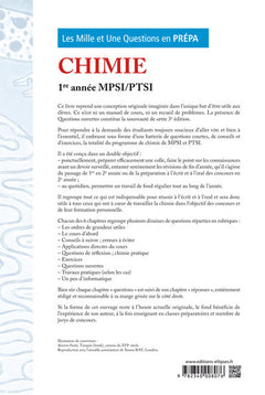 Les 1001 questions de la chimie en prépa - 1re année MPSI-PTSI