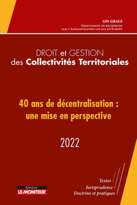 Droit et gestion des collectivités territoriales - 2022