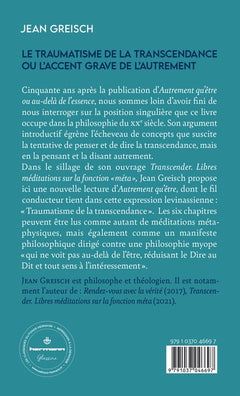 Le traumatisme de la transcendance ou l'accent grave de l'autrement