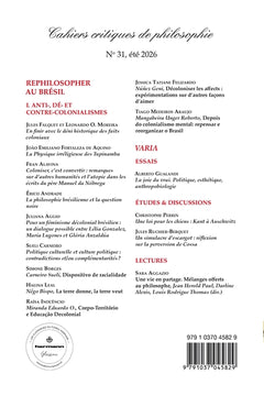 Cahiers critiques de philosophie n°31