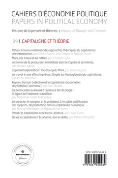 Cahiers d'économie politique / Papers in Political Economy n°89