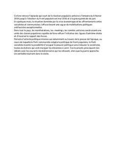 De l'unité antifasciste au Front populaire
