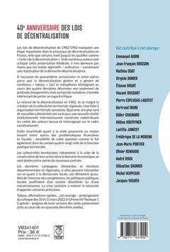 40e anniversaire des lois de décentralisation