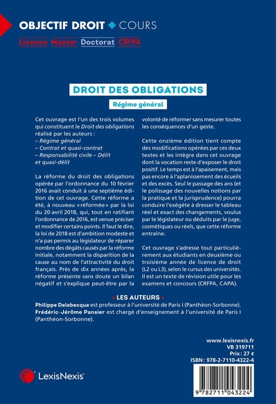 Droit des obligations - Régime général