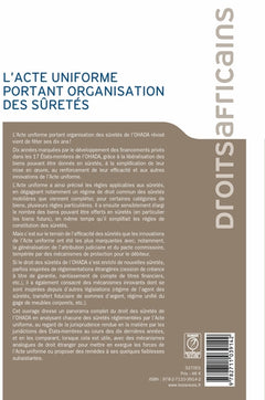 L'Acte uniforme portant organisation des sûretés