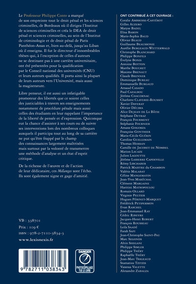 Mélanges en l'honneur du Professeur Philippe Conte