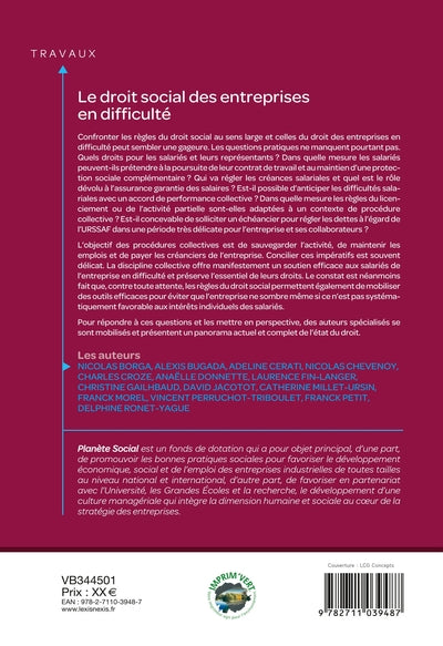 Droit social des entreprises en difficulté
