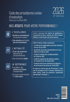 Code des procédures civiles d'exécution 2026