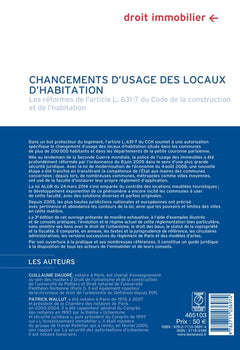 Changements d'usage des locaux d'habitation