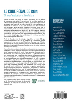 Le Code pénal de 1994 : 30 ans d'application et d'évolutions