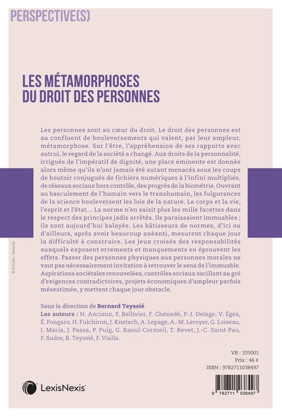 Les métamorphoses du droit des personnes