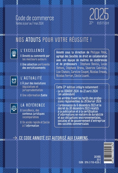Code de commerce 2025 - Jaquette Blue tartan