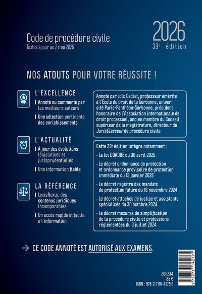 Code de procédure civile 2026