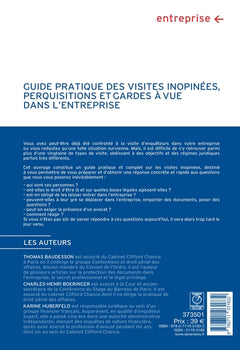 Guide pratique des visites inopinées, perquisitions et garde à vue dans l'entreprise