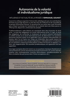 Autonomie de la volonté et individualisme juridique