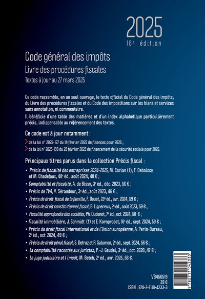 Code général des impôts et Livre des procédures fiscales 2025