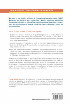 Manuel de sciences de l'éducation et de la formation